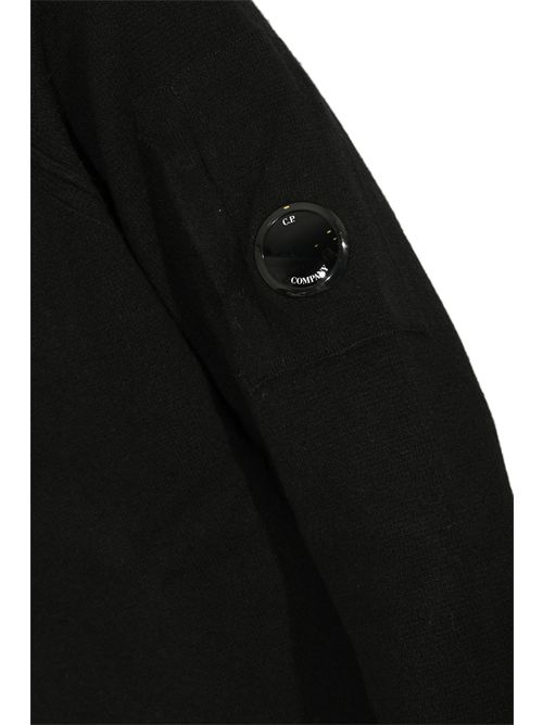 Felpa con zip in Lambswool GRS Black C.P. COMPANY | 19CMKN057A110149A999